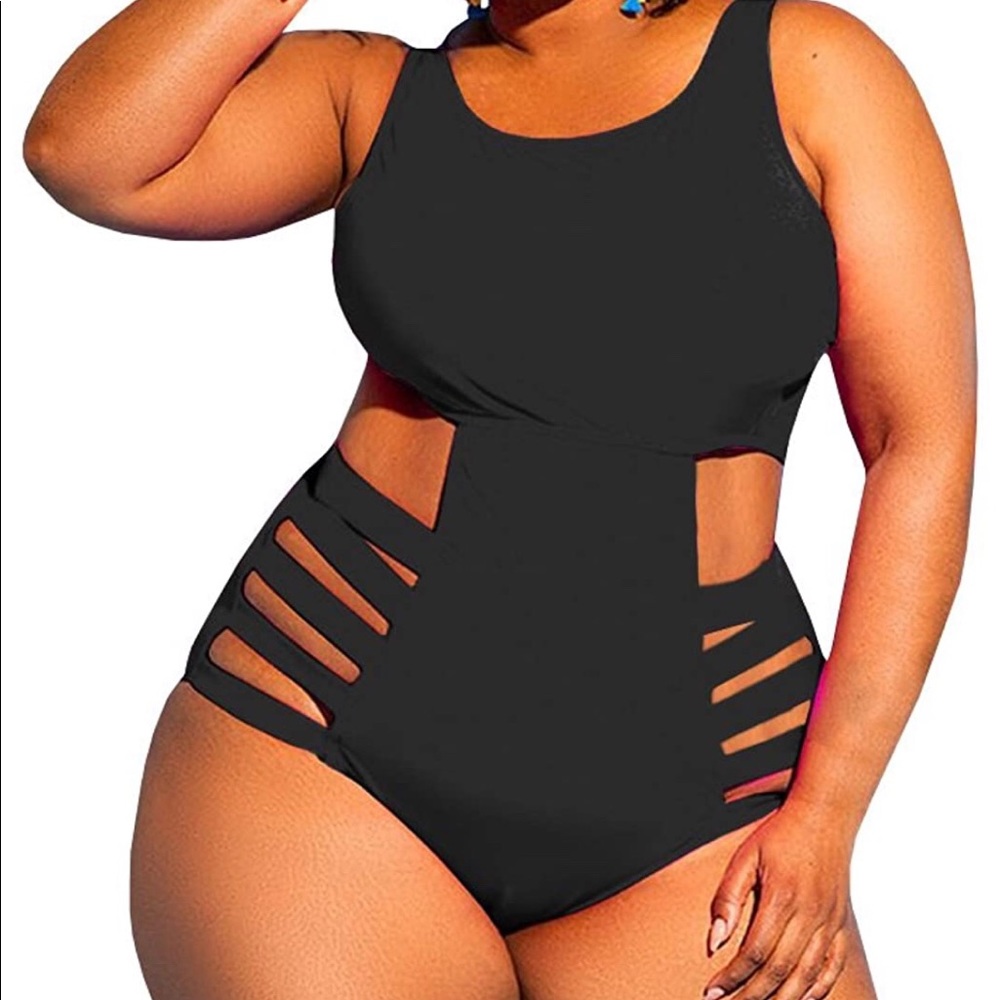 Black monkini one piece